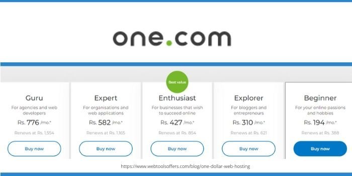 one.com $5 Web hosting